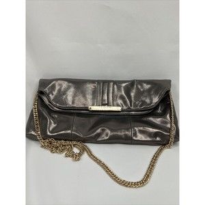Expression Iridescent Silver￼ Purse Folds To Clutch Shoulder Bag Chain Magnet